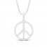 Diamond Peace Necklace 1/5 ct tw Round-cut Sterling Silver 18"