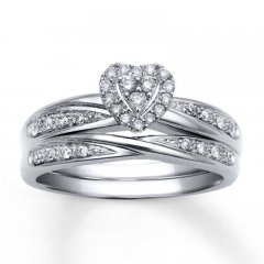 Diamond Bridal Set 1/4 ct tw Round-cut 10K White Gold