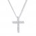 Cross Necklace 1/3 ct tw Diamonds 10K White Gold