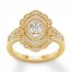 Diamond Ring 3/8 ct tw Oval/Round 10K Yellow Gold