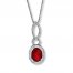 Garnet Necklace Diamond Accents Sterling Silver