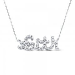 Diamond Faith Necklace 1/8 ct tw Sterling Silver 17.25"