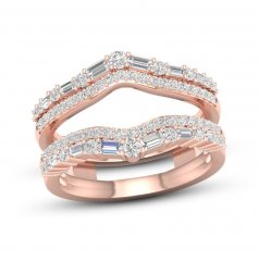 Diamond Enhancer Band 3/4 ct tw Round/Baguette 14K Rose Gold