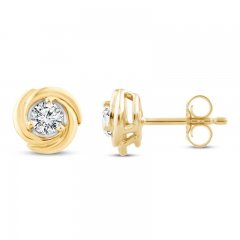 Center of Me Diamond Stud Earrings 3/8 ct tw 10K Yellow Gold