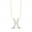 Diamond Pisces Necklace 1/10 ct tw Round-cut 10K Yellow Gold 18"