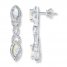 Lab-Created Opal Earrings Diamond Accents Sterling Silver