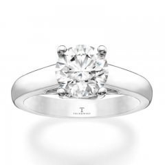 Tolkowsky Solitaire Ring 1-1/2 Carat Diamond 14K White Gold