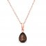 Le Vian Chocolate Quartz Necklace 14K Strawberry Gold-Electroplate