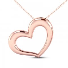 Heart Necklace 10K Rose Gold 18"