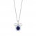 Disney Treasures Mickey Mouse Blue Lab-Created Sapphire & Diamond Necklace Sterling Silver 17"