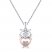 Diamond Owl Necklace 1/20 carat tw Sterling Silver/10K Gold