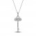 Diamond Key Necklace 1/5 ct tw Round-cut Sterling Silver 18"