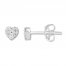 Diamond Heart Earrings 1/5 ct tw Round-cut 10K White Gold