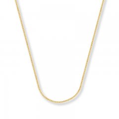 Square Wheat Chain 14K Yellow Gold Necklace 24" Length