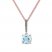 Blue Topaz & Black Diamond Necklace 10K Rose Gold