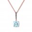 Blue Topaz & Black Diamond Necklace 10K Rose Gold