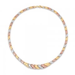 Stampato Necklace 10K Tri-Tone Gold 18"