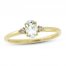 Aquamarine & Diamond Ring 1/20 ct tw 10K Yellow Gold