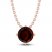 Garnet Solitaire Necklace 10K Rose Gold 18"