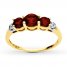 Garnet Ring Diamond Accents 10K Yellow Gold