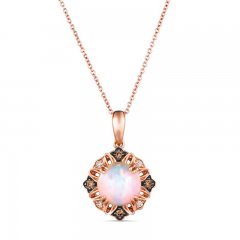 Le Vian Opal Necklace 1/8 ct tw Diamonds 14K Strawberry Gold 18"