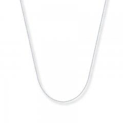 Cable Chain Necklace 14K White Gold 18" Length