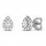 Diamond Stud Earrings 1/4 ct tw Pear/Round-Cut 10K White Gold