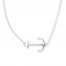 Sideways Anchor Necklace 14K White Gold