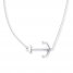 Sideways Anchor Necklace 14K White Gold