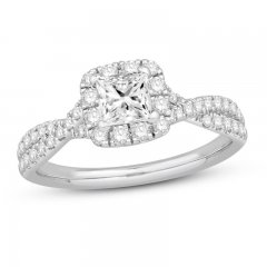 Diamond GIA-graded Engagement Ring 1 ct tw Princess-cut 14K White Gold