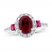 Lab-Created Ruby & White Lab-Created Sapphire Ring Sterling Silver