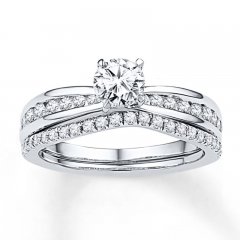 Diamond Bridal Set 7/8 ct tw Round-cut 14K White Gold