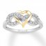 Diamond Heart/Infinity Ring 1/6 ctw 10K Two-Tone Gold