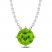 Peridot Solitaire Necklace Sterling Silver 18"