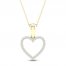 Diamond Heart Necklace 1/10 ct tw Round-Cut 10K Yellow Gold 18"