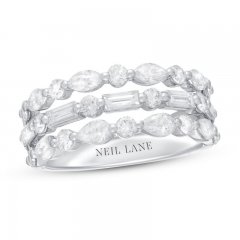 Neil Lane Premiere Diamond Anniversary Ring 2 ct tw Round/Pear/Baguette 14K White Gold