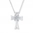 Infinity Cross Necklace Diamond Accent Sterling Silver