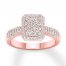 Diamond Engagement Ring 1/2 ct tw Round-cut 10K Rose Gold