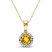 Citrine Necklace 1/15 ct tw Diamonds 10K Yellow Gold