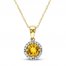 Citrine Necklace 1/15 ct tw Diamonds 10K Yellow Gold