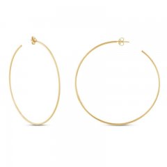 Large Hoop Earrings 14K Yellow Gold 60mm