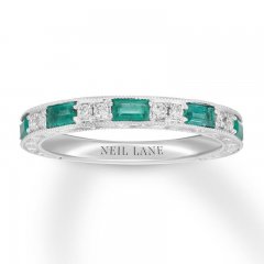 Neil Lane Emerald Anniversary Band 1/6 ct tw Diamonds 14K Gold