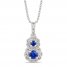 Le Vian Sapphire Necklace 1/6 ct tw Diamonds 14K Vanilla Gold 18"