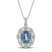 Swiss Blue Topaz & White Lab-Created Sapphire Necklace Sterling Silver 18"