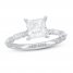 Neil Lane Premiere Diamond Engagement Ring 1-7/8 ct tw Princess/Baguette/Round 14K White Gold