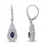 Blue & White Lab-Created Sapphire Teardrop Earrings Sterling Silver