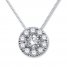 Previously Owned Diamond Necklace 5/8 ct tw Round-cut 14K White Gold