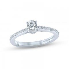 Monique Lhuillier Bliss Diamond Engagement Ring 5/8 ct tw Oval & Round-Cut 18K White Gold