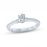 Monique Lhuillier Bliss Diamond Engagement Ring 5/8 ct tw Oval & Round-Cut 18K White Gold