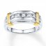 Men's Wedding Band 3/8 ct tw Diamonds 10K Two-Tone Gold